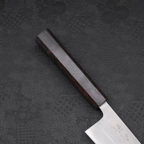 Gyuto White Steel #2 Nashiji Ebony Handle 210mm-White steel #2-Nashiji-Japanese Handle-[Musashi]-[Japanese-Kitchen-Knives]