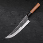 Gyuto White Steel #2 Stainless Clad Kurouchi Buffalo Teak Handle 210mm-White steel #2-Kurouchi-Japanese Handle-[Musashi]-[Japanese-Kitchen-Knives]