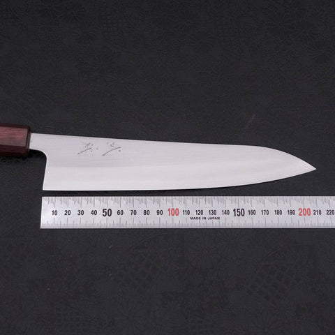 Gyuto White steel #1 Polished Purple Urushi Handle 210mm-White steel #1-Polished-Japanese Handle-[Musashi]-[Japanese-Kitchen-Knives]