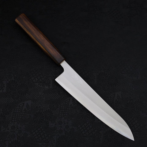 Gyuto White steel #1 Polished Sumi Urushi Handle 210mm-White steel #1-Polished-Japanese Handle-[Musashi]-[Japanese-Kitchen-Knives]