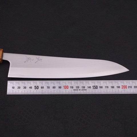 Gyuto White steel #1 Polished Yaki Urushi Handle 210mm-White steel #1-Polished-Japanese Handle-[Musashi]-[Japanese-Kitchen-Knives]