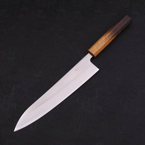 Gyuto White steel #1 Polished Yaki Urushi Handle 240mm-White steel #1-Polished-Japanese Handle-[Musashi]-[Japanese-Kitchen-Knives]