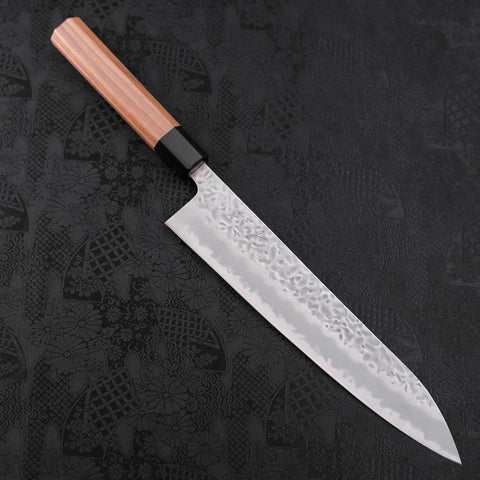 Gyuto White steel #1 Stainless Clad Tsuchime Walnut Handle 240mm-White steel #1-Tsuchime-Japanese Handle-[Musashi]-[Japanese-Kitchen-Knives]