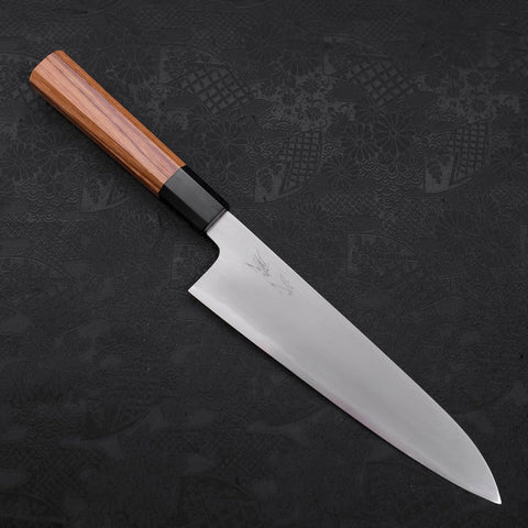 Gyuto White steel #2 Kasumi Buffalo Teak Handle 210mm-White steel #2-Kasumi-Japanese Handle-[Musashi]-[Japanese-Kitchen-Knives]