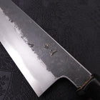 Gyuto White steel #2 Kurouchi Buffalo Magnolia Handle 200mm-White steel #2-Kurouchi-Japanese Handle-[Musashi]-[Japanese-Kitchen-Knives]