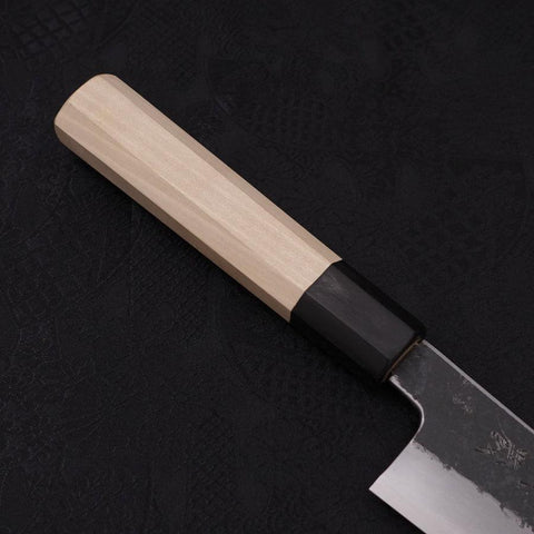 Gyuto White steel #2 Kurouchi Buffalo Magnolia Handle 200mm-White steel #2-Kurouchi-Japanese Handle-[Musashi]-[Japanese-Kitchen-Knives]