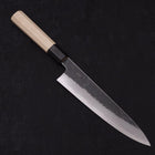 Gyuto White steel #2 Kurouchi Buffalo Magnolia Handle 200mm-White steel #2-Kurouchi-Japanese Handle-[Musashi]-[Japanese-Kitchen-Knives]