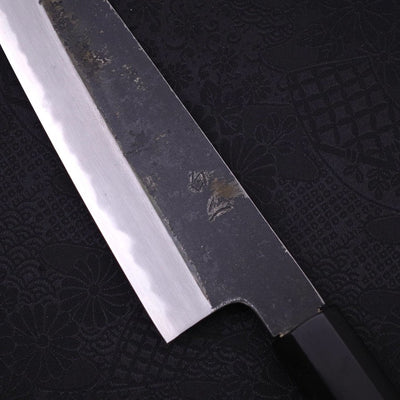 Gyuto White steel #2 Kurouchi Chokin Dragon Buffalo Ebony Handle 210mm-White steel #2-Kurouchi-Japanese Handle-[Musashi]-[Japanese-Kitchen-Knives]