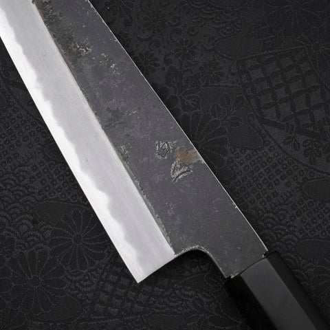 Gyuto White steel #2 Kurouchi Chokin Dragon Buffalo Ebony Handle 210mm-White steel #2-Kurouchi-Japanese Handle-[Musashi]-[Japanese-Kitchen-Knives]