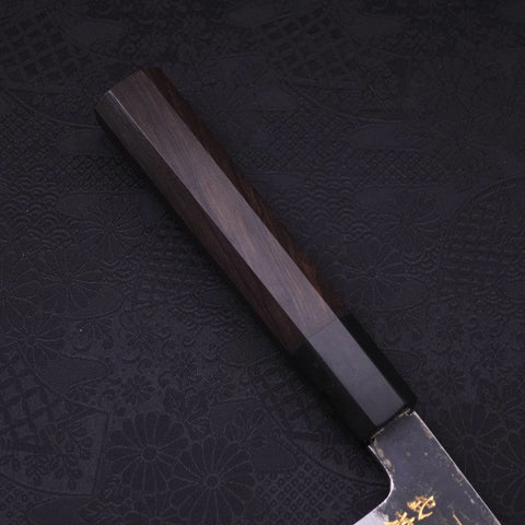 Gyuto White steel #2 Kurouchi Chokin Dragon Buffalo Ebony Handle 210mm-White steel #2-Kurouchi-Japanese Handle-[Musashi]-[Japanese-Kitchen-Knives]