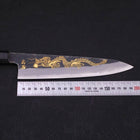 Gyuto White steel #2 Kurouchi Chokin Dragon Buffalo Ebony Handle 210mm-White steel #2-Kurouchi-Japanese Handle-[Musashi]-[Japanese-Kitchen-Knives]