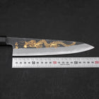 Gyuto White steel #2 Kurouchi Chokin Dragon Buffalo Ebony Handle 210mm-White steel #2-Kurouchi-Japanese Handle-[Musashi]-[Japanese-Kitchen-Knives]