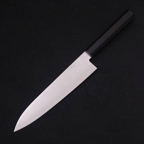 Gyuto ZA-18 Damascus Buffalo Ebony Handle 210mm-ZA-18-Damascus-Japanese Handle-[Musashi]-[Japanese-Kitchen-Knives]