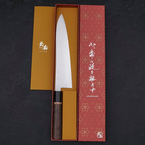 Gyuto ZDP-189 Polished Buffalo Chestnuts Handle 240mm-Polished-ZDP-189-Japanese Handle-[Musashi]-[Japanese-Kitchen-Knives]