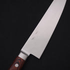 Gyuto knife AUS-8 Polished Western Mahogany Handle 180mm-AUS-8-Polished-Western Handle-[Musashi]-[Japanese-Kitchen-Knives]