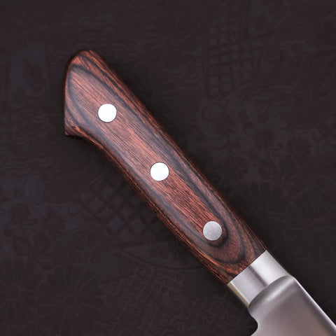 Gyuto knife AUS-8 Polished Western Mahogany Handle 210mm-AUS-8-Polished-Western Handle-[Musashi]-[Japanese-Kitchen-Knives]