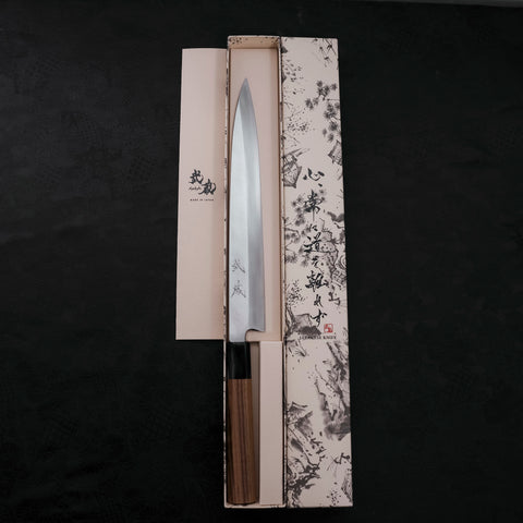 Yanagiba Silver Steel #3 Kasumi Buffalo Teak Handle 270mm