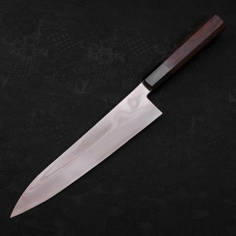 Gyuto Silver Steel #3 Damascus Buffalo Wenge Handle 210mm