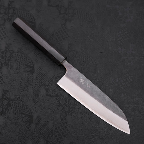 Santoku Blue steel #2 Kurouchi Ebony Handle 165mm