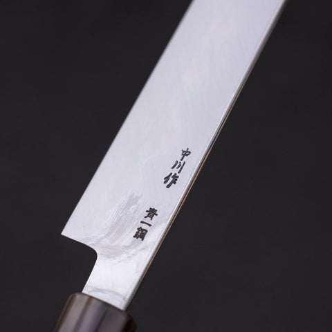 切付柳刃 青紙1號鋼 霞 黑檀水牛柄 270mm