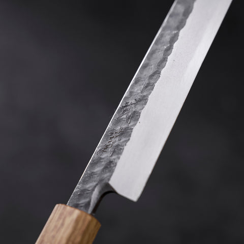 Yanagiba Blue steel #2 Kurouchi Tsuchime Mango de Nogal 240mm