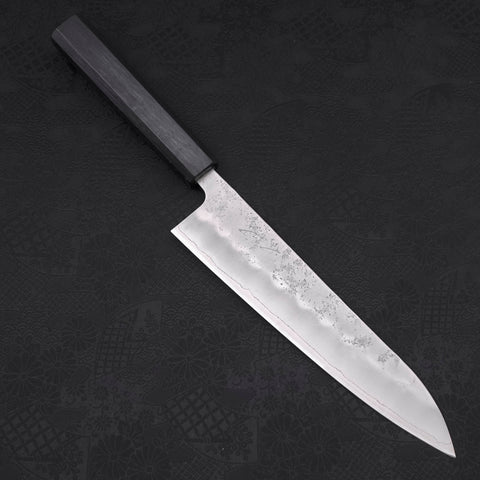 Gyuto Silver Steel #3 Nashiji Dark Blue Urushi Handle 210mm