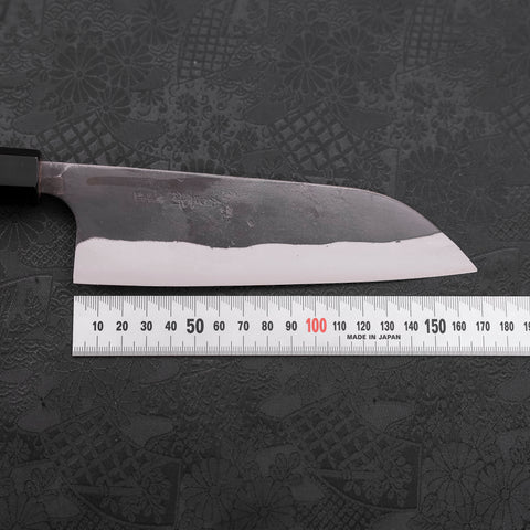 Santoku Blue steel #2 Kurouchi Damascus Buffalo Teak Handle 165mm