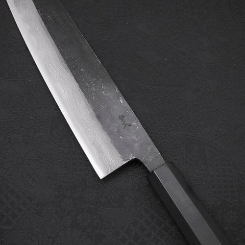 Kiritsuke Blue steel #2 Kurouchi Damascus Buffalo Ebony Handle 210mm