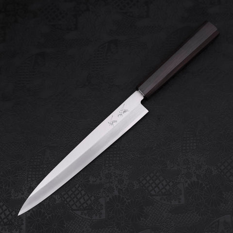 Yanagiba Left Hand AUS-10 Polished Ebony Handle 210mm