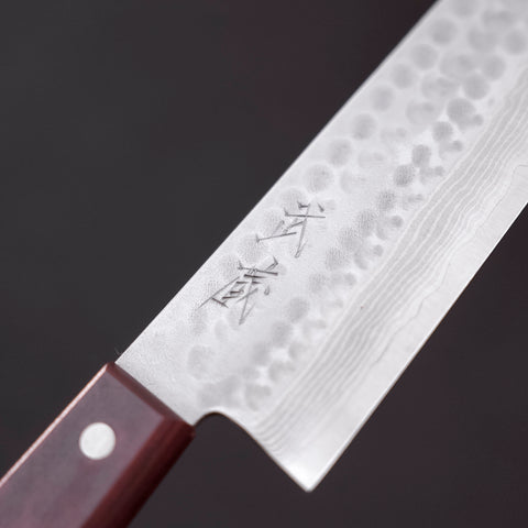 Santoku VG-10 Tsuchime Damascus Western Red Handle 180mm