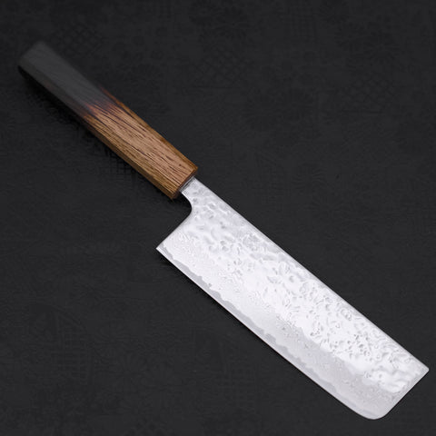 Nakiri AUS-10 Mirror Tsuchime Damascus Yaki Urushi Handle 165mm