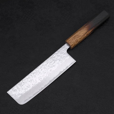 Nakiri AUS-10 Mirror Tsuchime Damascus Yaki Urushi Handle 165mm