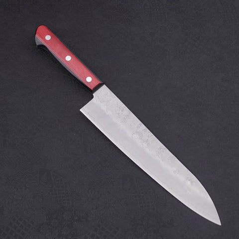 Gyuto Silver Steel #3 Nashiji Western Red Handle 210mm