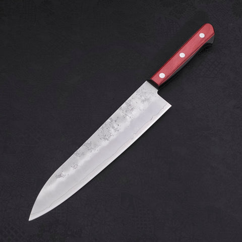 Gyuto Silver Steel #3 Nashiji Western Red Handle 210mm