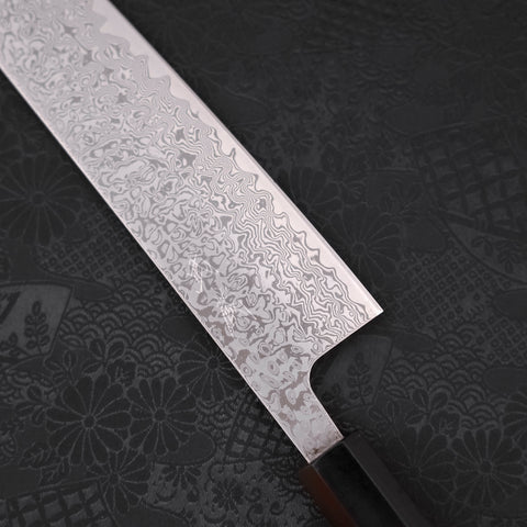 Kiritsuke SKD11 Nickel Damascus Buffalo Ebony Handle 210mm