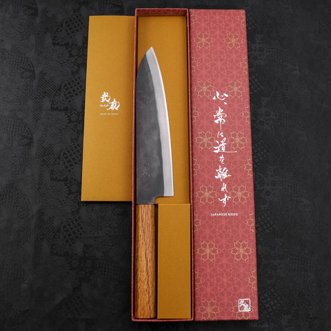 Gyuto Blue steel #1 Kurouchi Stainless Clad Oak Handle 210mm