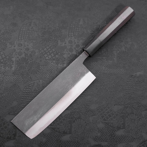 Nakiri Blue steel #2 Kurouchi Chokin Sakura Five Story Pagoda Buffalo Ebony Handle 165mm