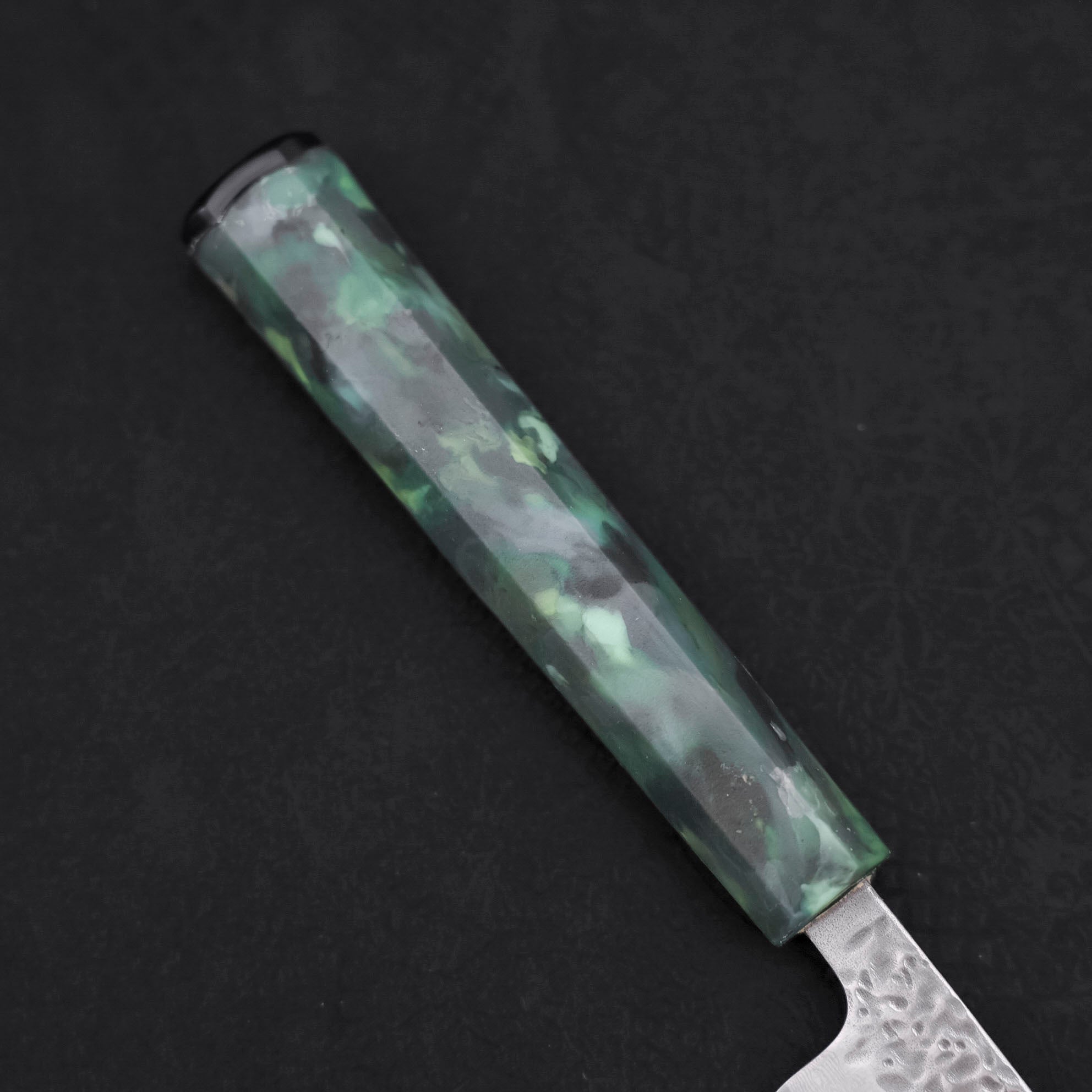 Petty AUS-10 Tsuchime Damascus Ocean Green Handle 135mm