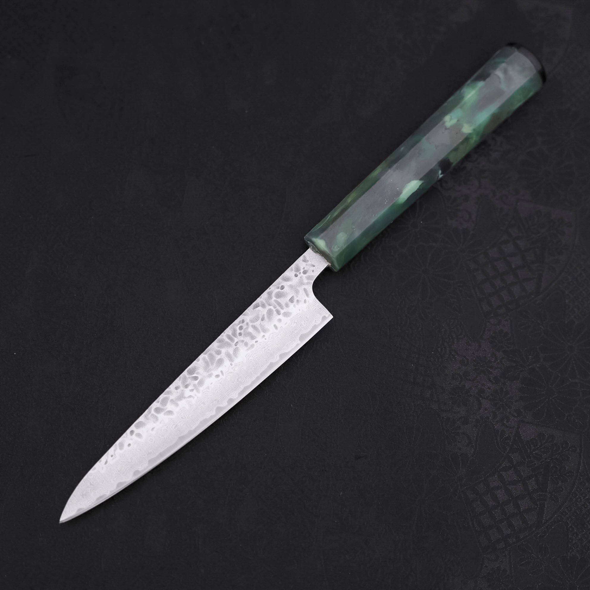 Petty AUS-10 Tsuchime Damascus Ocean Green Handle 135mm