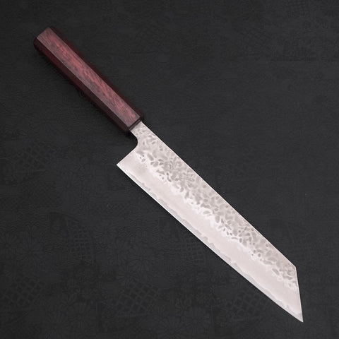 Kiritsuke AUS-10 Tsuchime Damascus Purple Urushi Handle 210mm