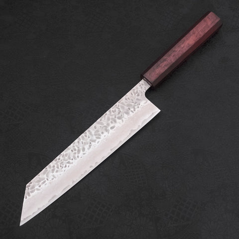 Kiritsuke AUS-10 Tsuchime Damascus Purple Urushi Handle 210mm