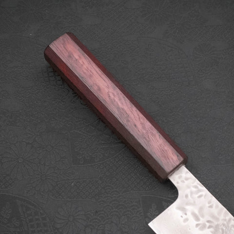 Kiritsuke AUS-10 Tsuchime Damascus Purple Urushi Handle 210mm