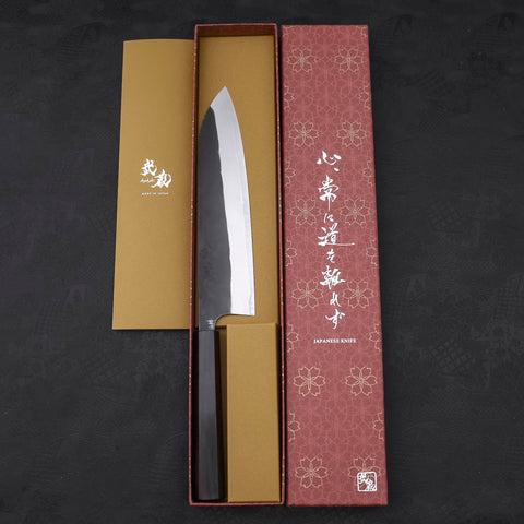 Gyuto Blue steel #2 Kurouchi Stainless Clad Ebony Handle 210mm