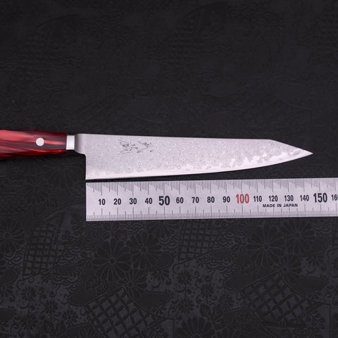 Kiritsuke Petty VG-10 Damascus Red Handle 150mm