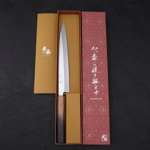 Yanagiba Silver Steel #3 Kasumi Yaki Urushi Handle 240mm