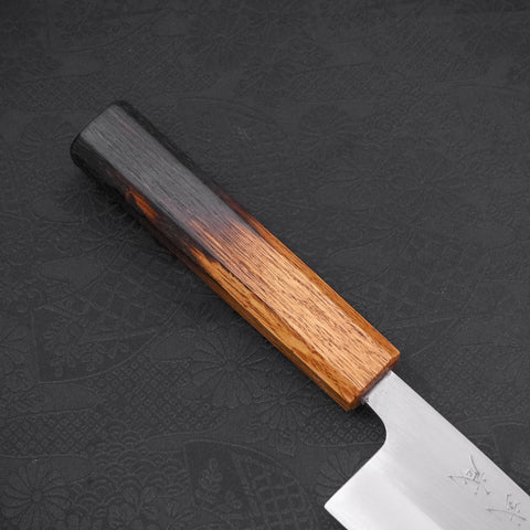 Santoku White steel #1 Polished Yaki Urushi Handle 165mm