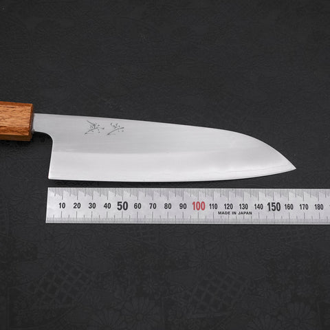 Santoku White steel #1 Polished Yaki Urushi Handle 165mm