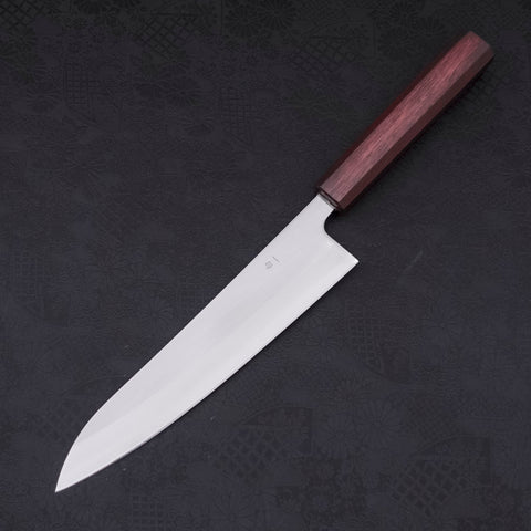 Gyuto White steel #1 Polished Purple Urushi Handle 210mm