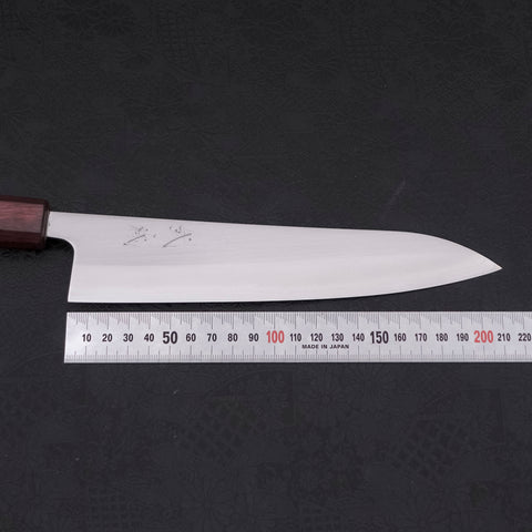 Gyuto White steel #1 Polished Purple Urushi Handle 210mm