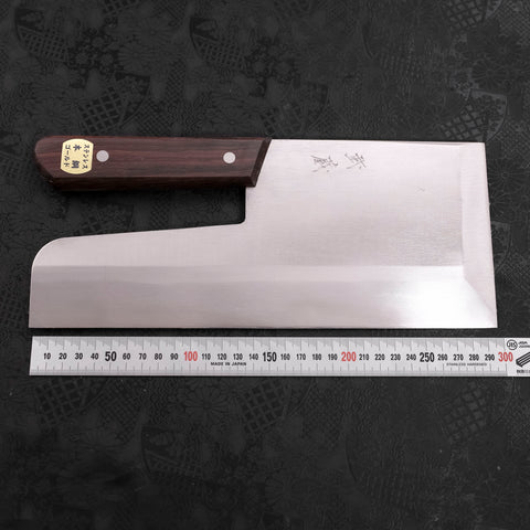 Menkiri (Noodle Knife) Molybdenum Polished Walnut Handle 300mm